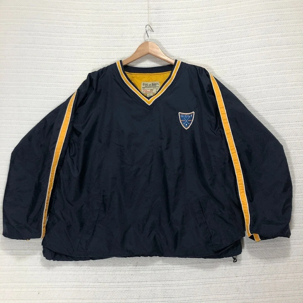 Steve and Barry's Golf Pullover‎ Windbreaker V-Neck Jacket Lightweight Large